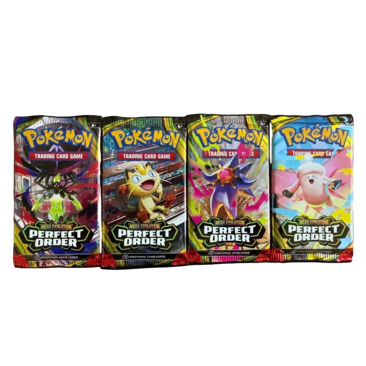 Four Booster packs of Pokemon Trading Card Game Perfect Order