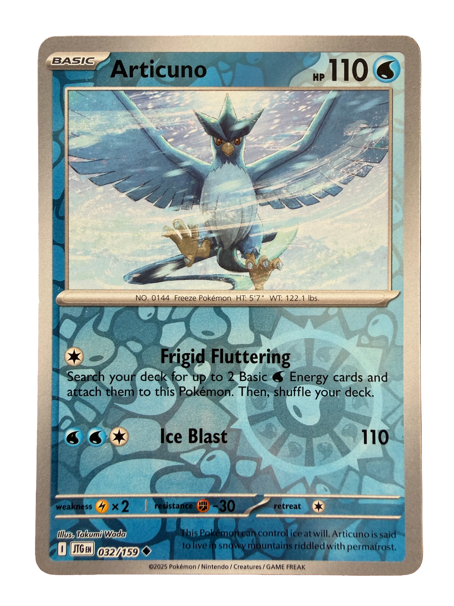 Pokémon trading card featuring Articuno with blue and silver design